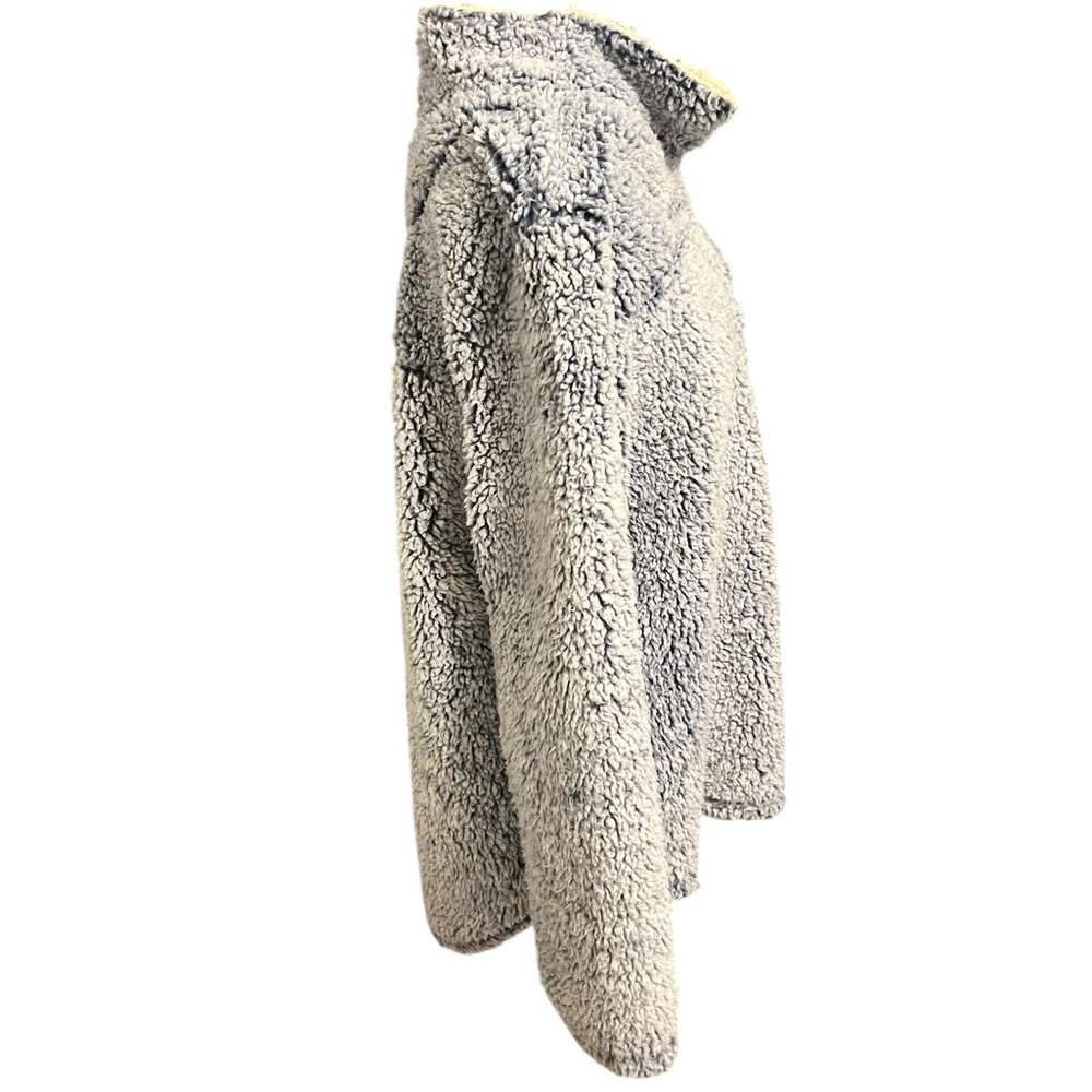 GreenTea Navy Gray and Cream Teddy pullover XL - Picture 2 of 5